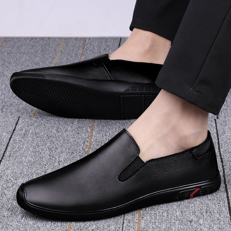 Men's Shoes Loafers Doug Shoes Men's Casual Leather Shoes Men's Cowhide Breathable Soft Sole Slip-on Lazy Car Shoes