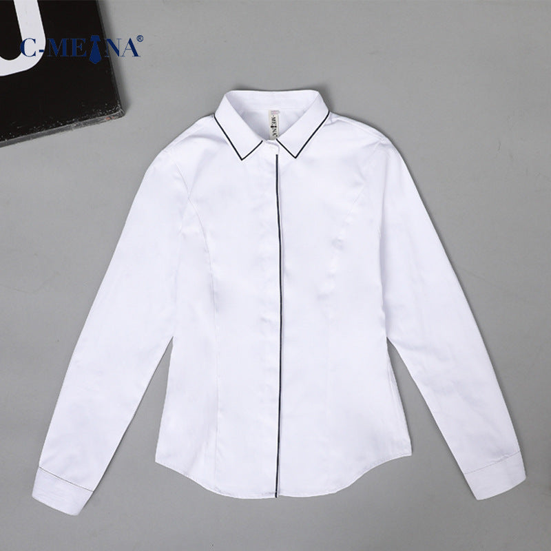 Summer New Women's Long-Sleeved Women's Shirts, Feminine Work Clothing, Slim Fashion, Bamboo Fiber Shirts, Tops, Formal Wear