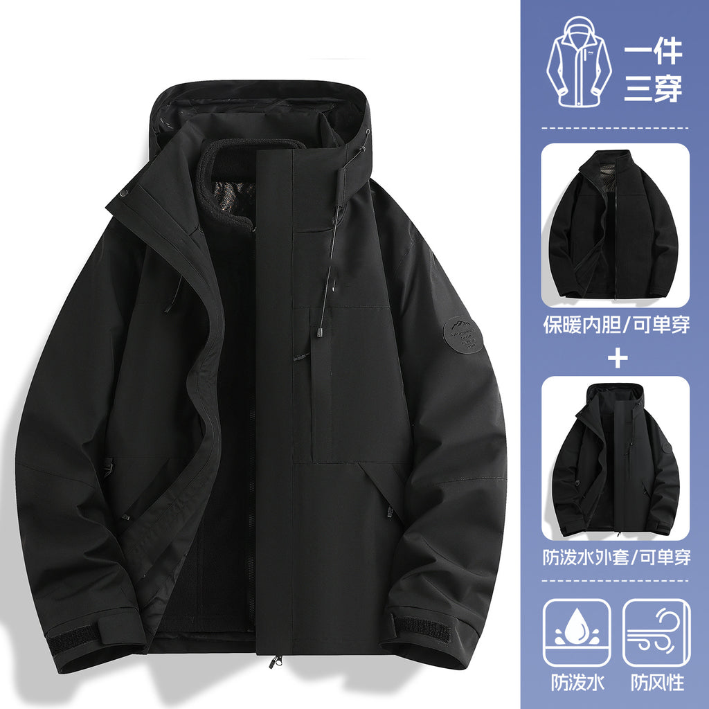 Luotuo Same Style Rose Red Jacket for Women 2025 New Outdoor Windproof Three-In-One Super Nice Little Jacket