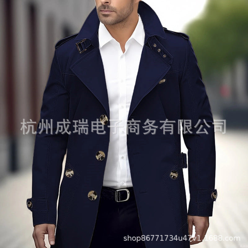 2025 New Product on Independent Sites Amazon Spring and Autumn Washed Men's Casual Outwear Mid-Length Windbreaker Jacket for Men