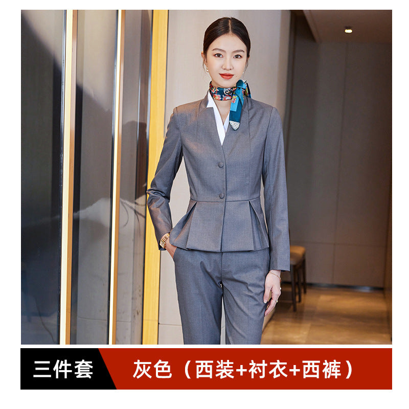 Professional suit suit women's Spring and Autumn 2023 new fashion temperament capable sales department real estate consultant work clothes