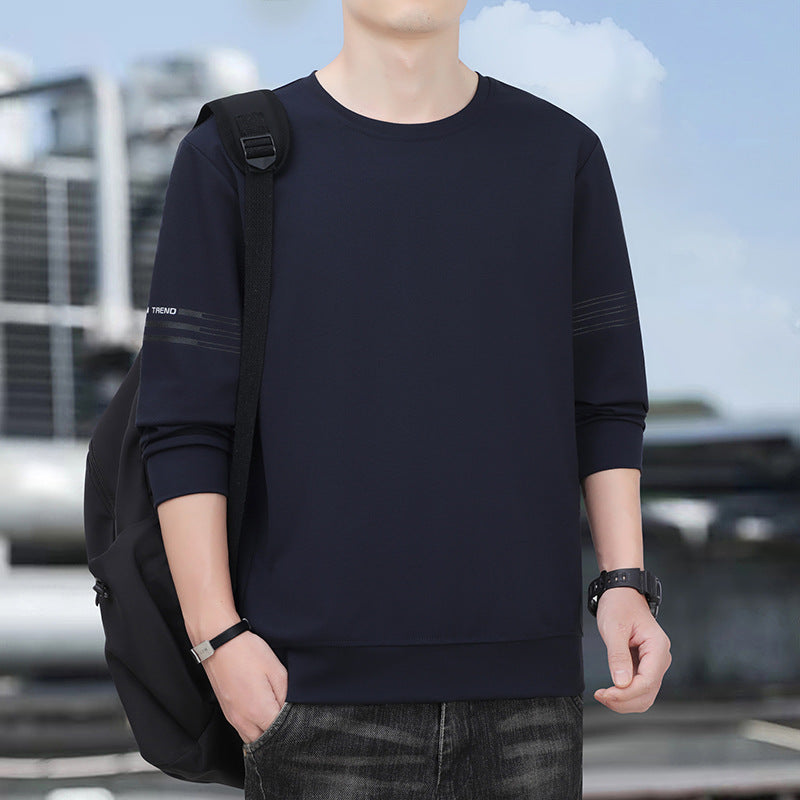 Cross-Border Wholesale Men's Sweatshirts Trendy Brand High-End Spring and Autumn 2025 New American Style Crew Neck Youth Long-Sleeve Boys