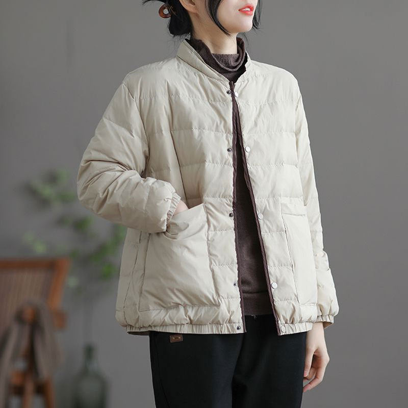 Thickened Warm down Cotton Jacket for Women 2026 Autumn and Winter Solid Color Versatile Casual Cotton Coat Casual Fashion