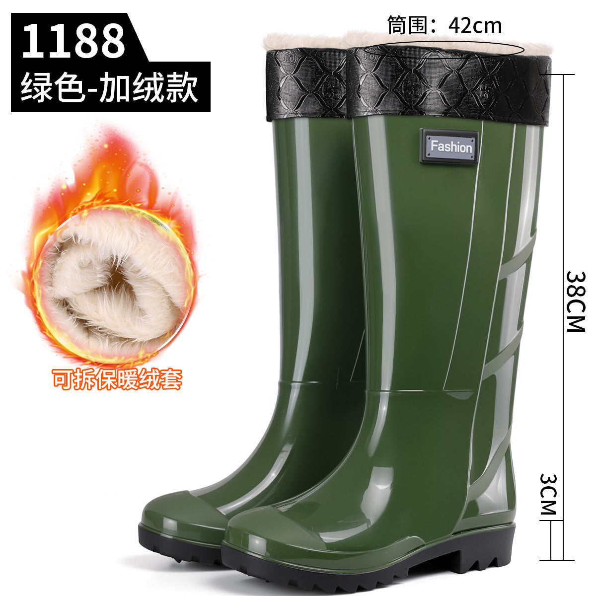Men's Gray Plain Rain Boots, Labor Protection Boots, High Rain Boots, Protective Long-Tube Men's Water Shoes, Outdoor Camouflage Water Boots, Rubber Boots
