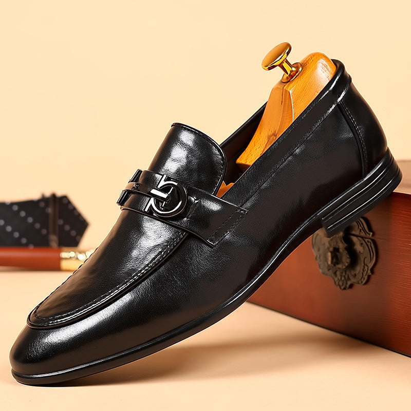 New Korean Style Business Formal Men's Shoes, Men's Casual Leather Shoes, British Style Comfortable and Versatile Breathable Loafers, Men's Leather Shoes