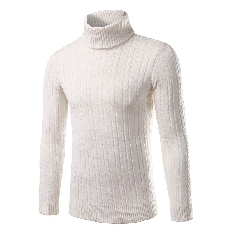 2020 Autumn and Winter Men's Sweaters Winter Trendy Solid Color High Lapel Knitwears Korean Style Slim Men's Turtleneck Sweaters