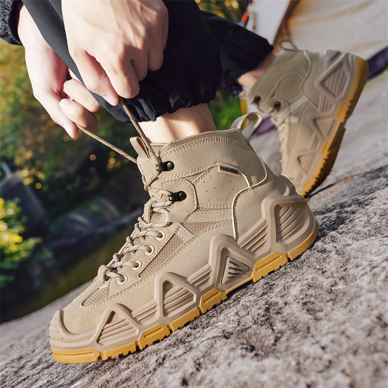 Factory Dropshipping Outdoor Men's Tactical Boots Mid-Top Desert Boots Outdoor Shoes Non-Slip Casual Sports Hiking Shoes for Men