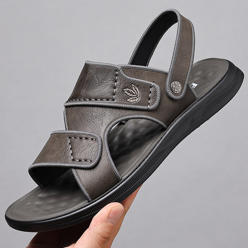 2023 Men's Sandals Dad Men's Summer Outer Wear Driving Sports Casual Deodorant Soft Bottom Wear-resistant Beach Slippers