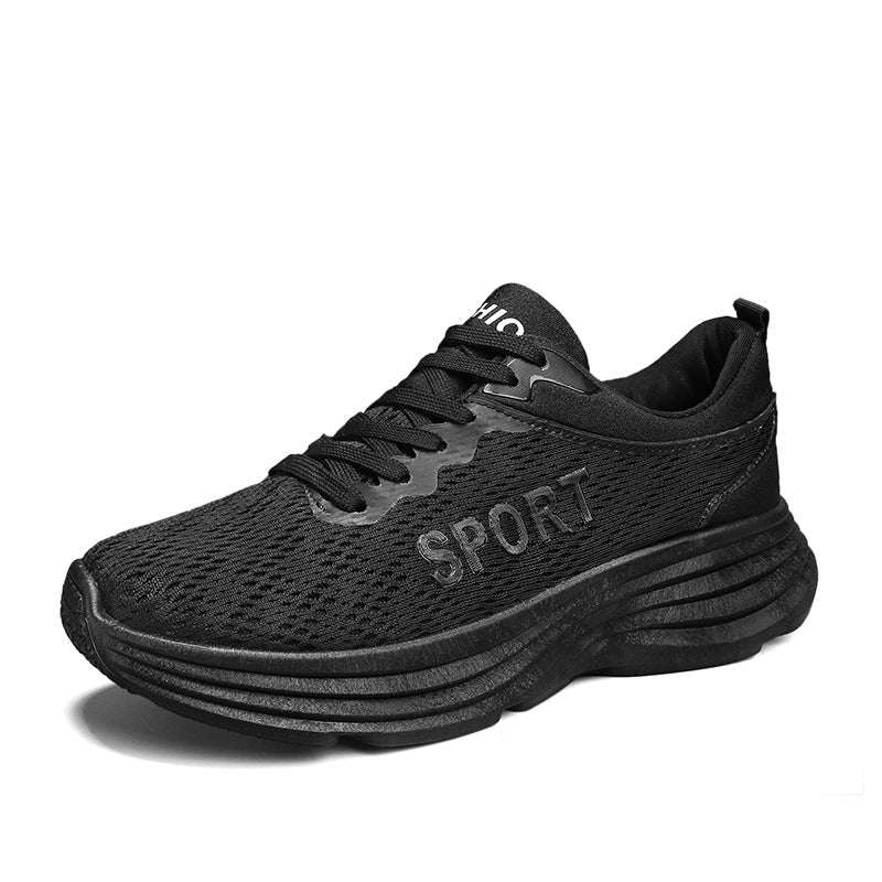 Breathable Low-top Sneakers Men's Summer New Arrival Lightweight Thick-soled Wear-resistant Casual Shoes All-match Trendy Running Shoes