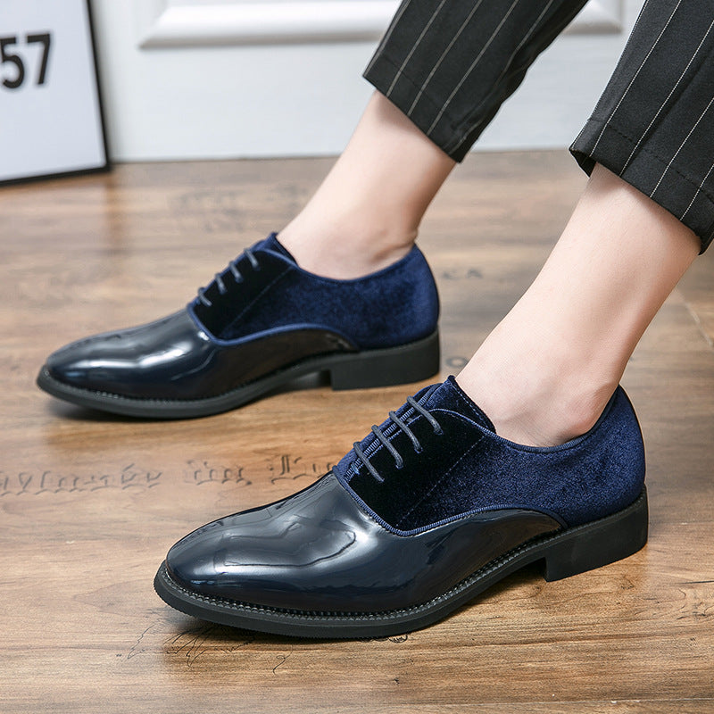 Men's Formal Business Leather Shoes in Large Sizes for Foreign Trade, Trendy Low-Top British Pointed Wedding Groom Shoes in Stock