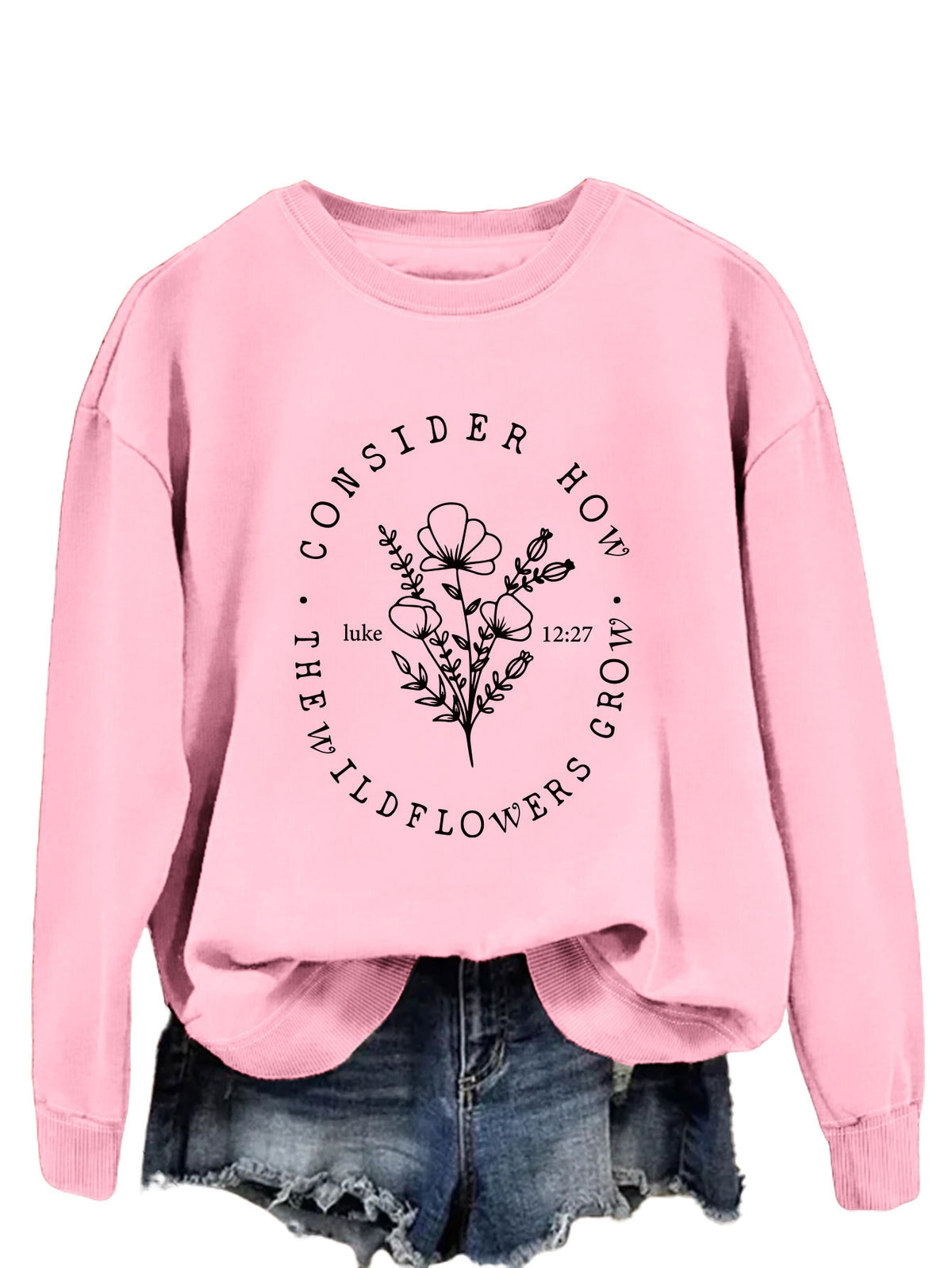 Amazon Fashion Top Consider How the Wildflowers Plaid Pullover Women's Sweatshirt New Style