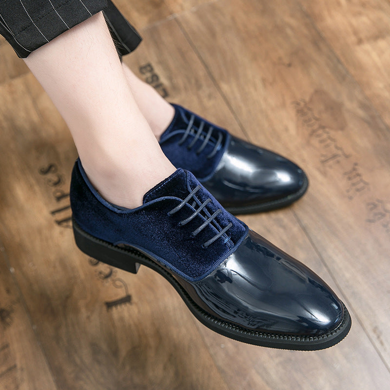 Men's Formal Business Leather Shoes in Large Sizes for Foreign Trade, Trendy Low-Top British Pointed Wedding Groom Shoes in Stock