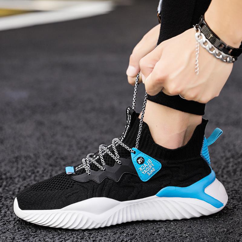 2026 Spring/Summer Men's Shoes Korean Style Fashion Casual Shoes Low-Top Versatile Slip-On Flyknit Breathable Men's Sneakers
