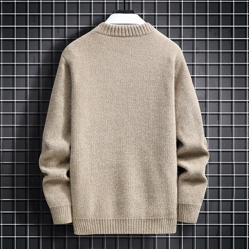 Sweater Men's Winter Cross-border 2024 New Style Knitted Sweater for Male Teenagers Spring and Autumn Middle School Students Warm Clothes Sweater Tide