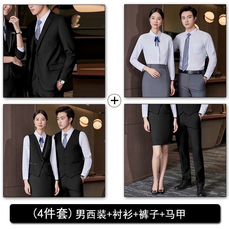 Professional Vest Suit Suit Female Property Jewelry Hotel Ktv Front Desk Receptionist Beautician Work Clothes