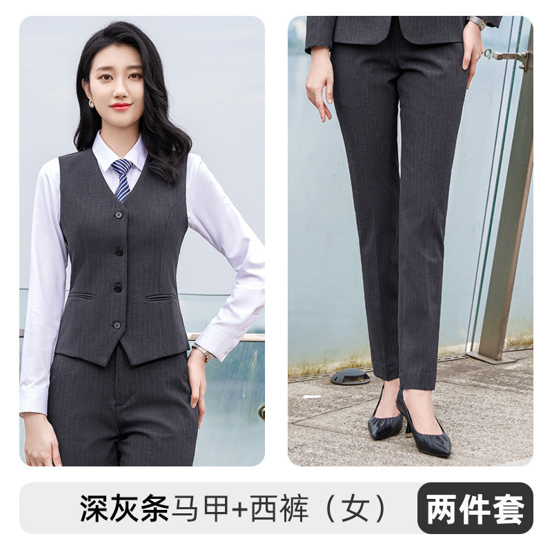 Autumn and winter new men's and women's same style business attire 4S shop business suit suit slim temperament hotel formal overalls