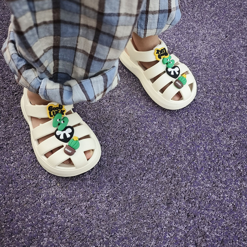 Children's Outwear Sandals 2025 New Girls' Sandals Non-slip Fashion Cute Beach Boys Wading Roman Shoes