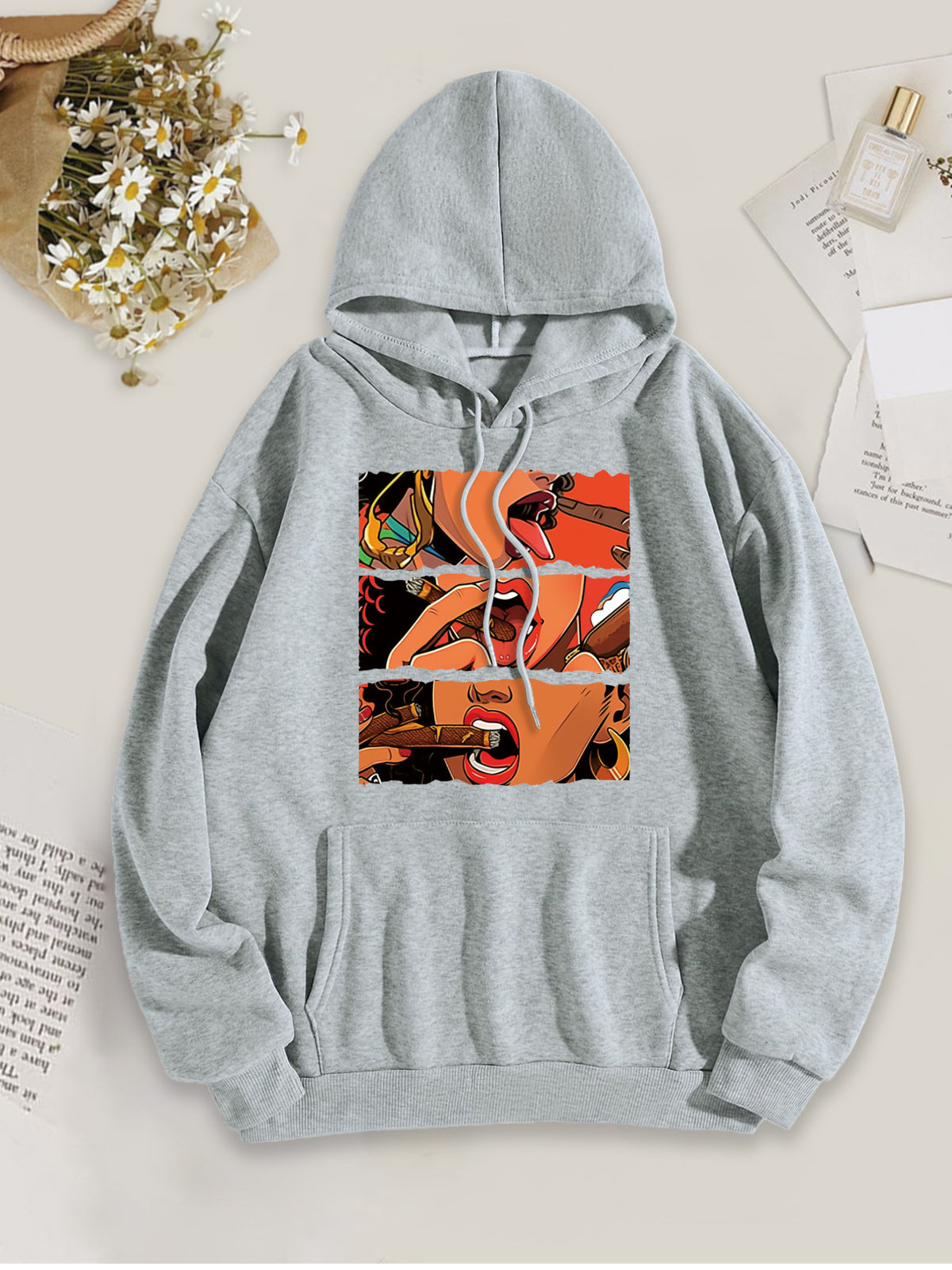 Women's Casual Multicolor Hoodie-Print Hoodie