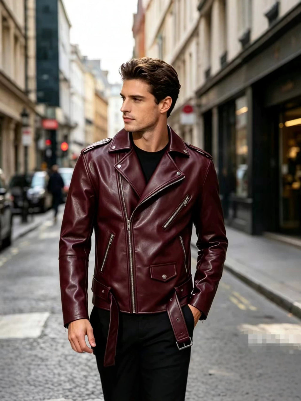 2025 Autumn/Winter New Men's Pu Leather Jacket, Large Size Men's Leather Clothing for Foreign Trade, Aliexpress Amazon Motorcycle Leather Jacket