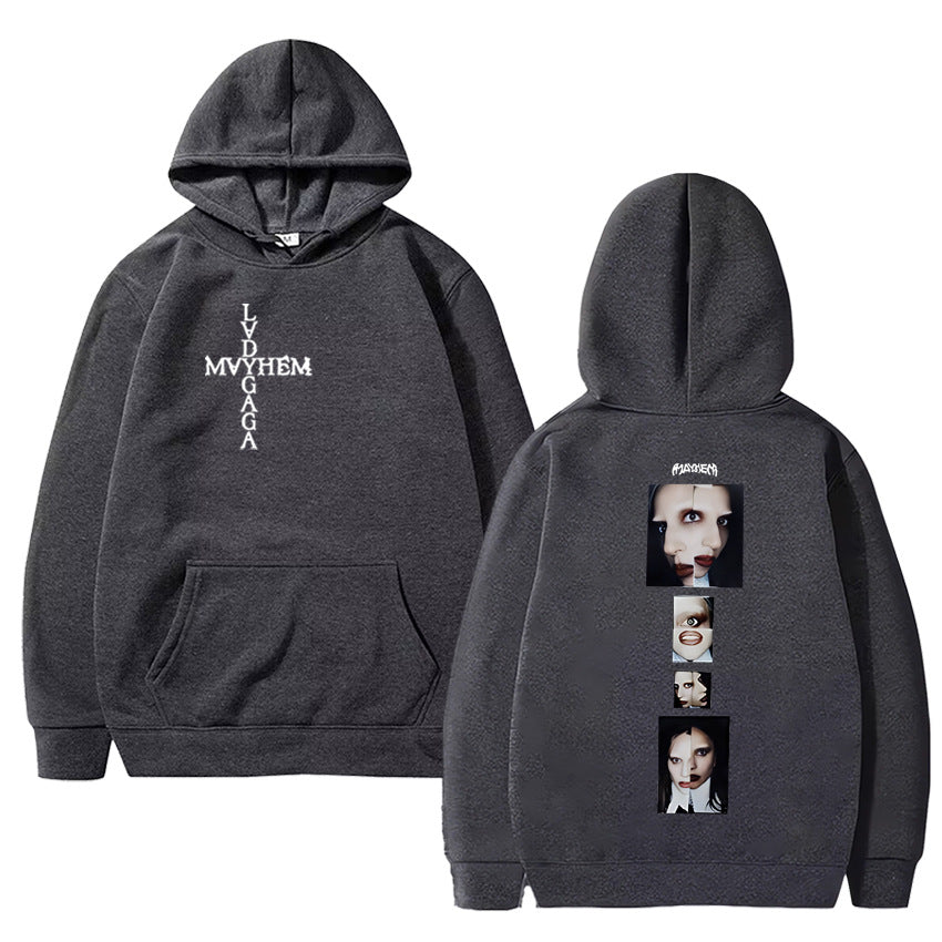 Hot Singer Lady Gaga Double Sided Printing Hoodies Men Women Hot