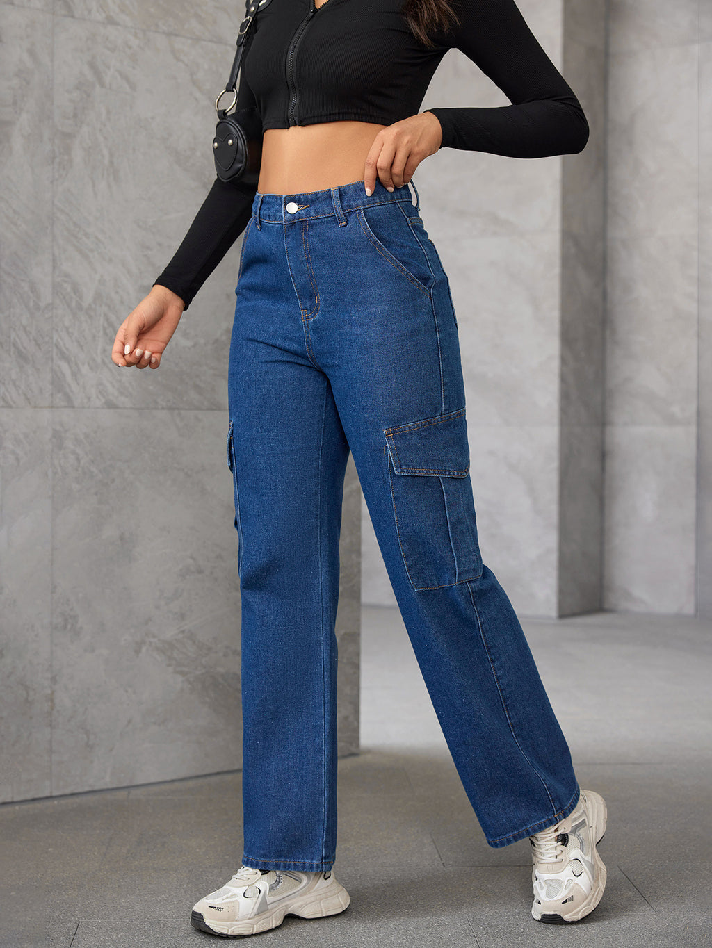 Amazon 2024 New Women's Dress Jeans Washed Loose Design High Waist Slimming Hip Hop Trendy Pants Women