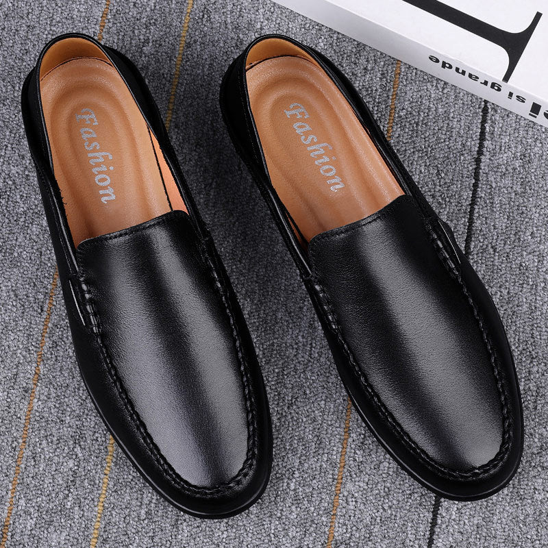 Men's Loafers 2026 Spring Men's Shoes Genuine Leather Soft Sole Large Size Cowhide Shoes Men's Leather Shoes Men's Flat Comfortable Shoes