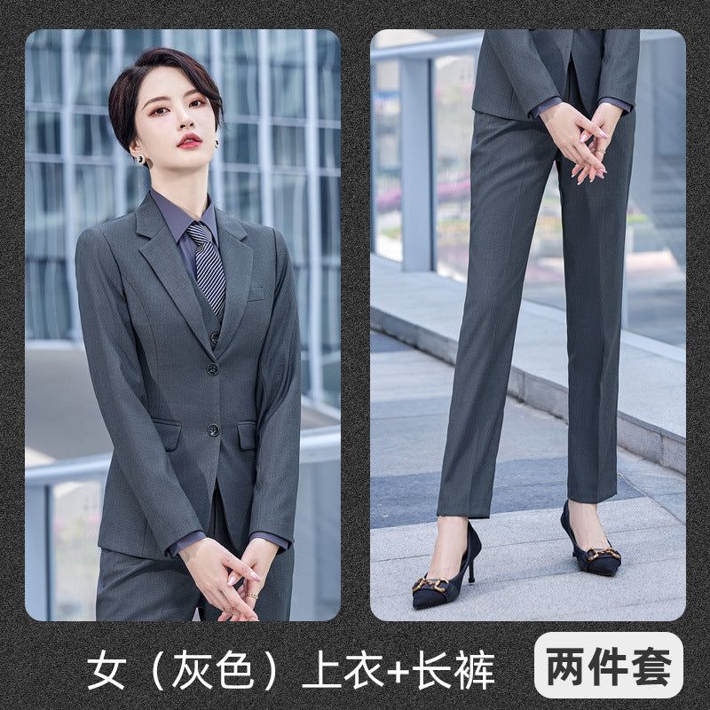 Suit Set Men's Business Wear Men's and Women's Same Formalism 4s Shop Tooling Sales Department Autumn and Winter Vest Work Clothes Suit