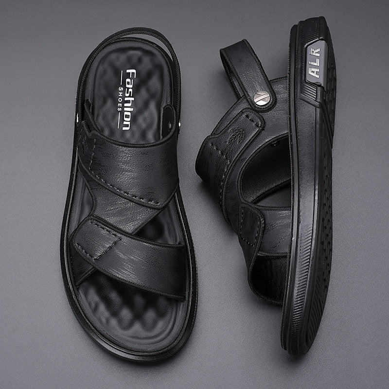 Men's Sandals Summer New Beach Shoes Sandals Dual-purpose Trendy Soft Sole Men's Shoes Outdoor Casual Non-slip Motoring Shoes