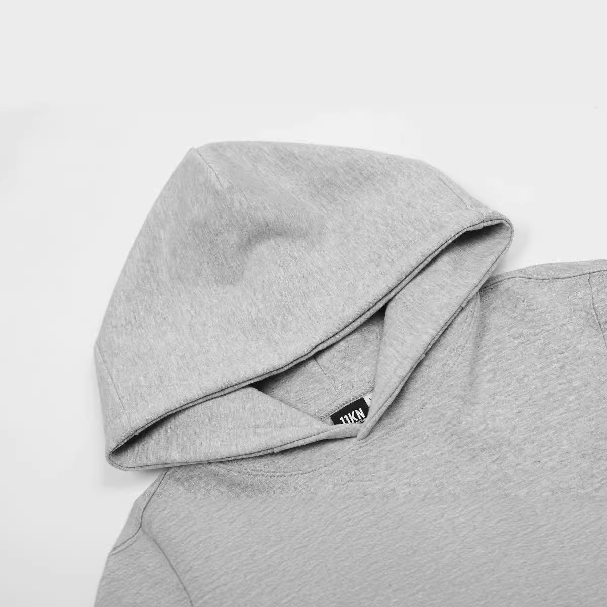 11KN American Street boxy Grey Hooded Sweater New Fashion All-match cleanfit Top Hoodie