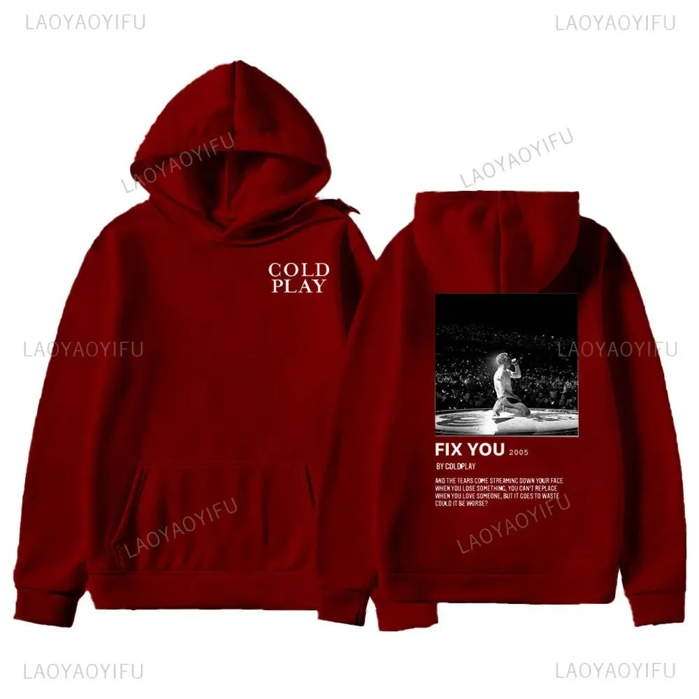 2025 Retro Street Pop Band Hoodies Men's Fashion Pullover Co
