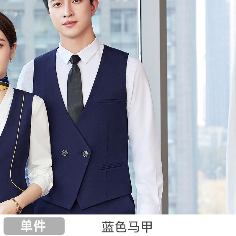Professional vest suit female spring and summer stewardess uniform sales department hotel front desk jewelry shop beautician overalls
