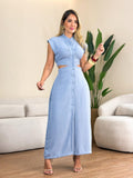 Spring Lolita Sweet Women's Polyester Stand Collar Oversized Skirt Dress Early Autumn Dress Set