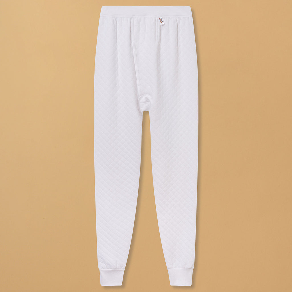 Yiershuang Men's and Women's Warm Cotton Single-piece Three-layer Round Neck Long-sleeved Shirt Trousers Air Cotton Thermal Underwear Thickened