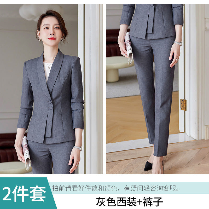 High-end suit suit women's 2023 new business wear temperament goddess style suit jacket formal wear teacher work clothes