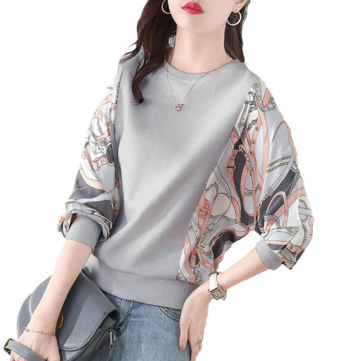 In-Stock 2026 New Women's Sweatshirt for Spring and Autumn, Fashionable Plus-Size Loose Top, Round Neck, Stylish for Moms