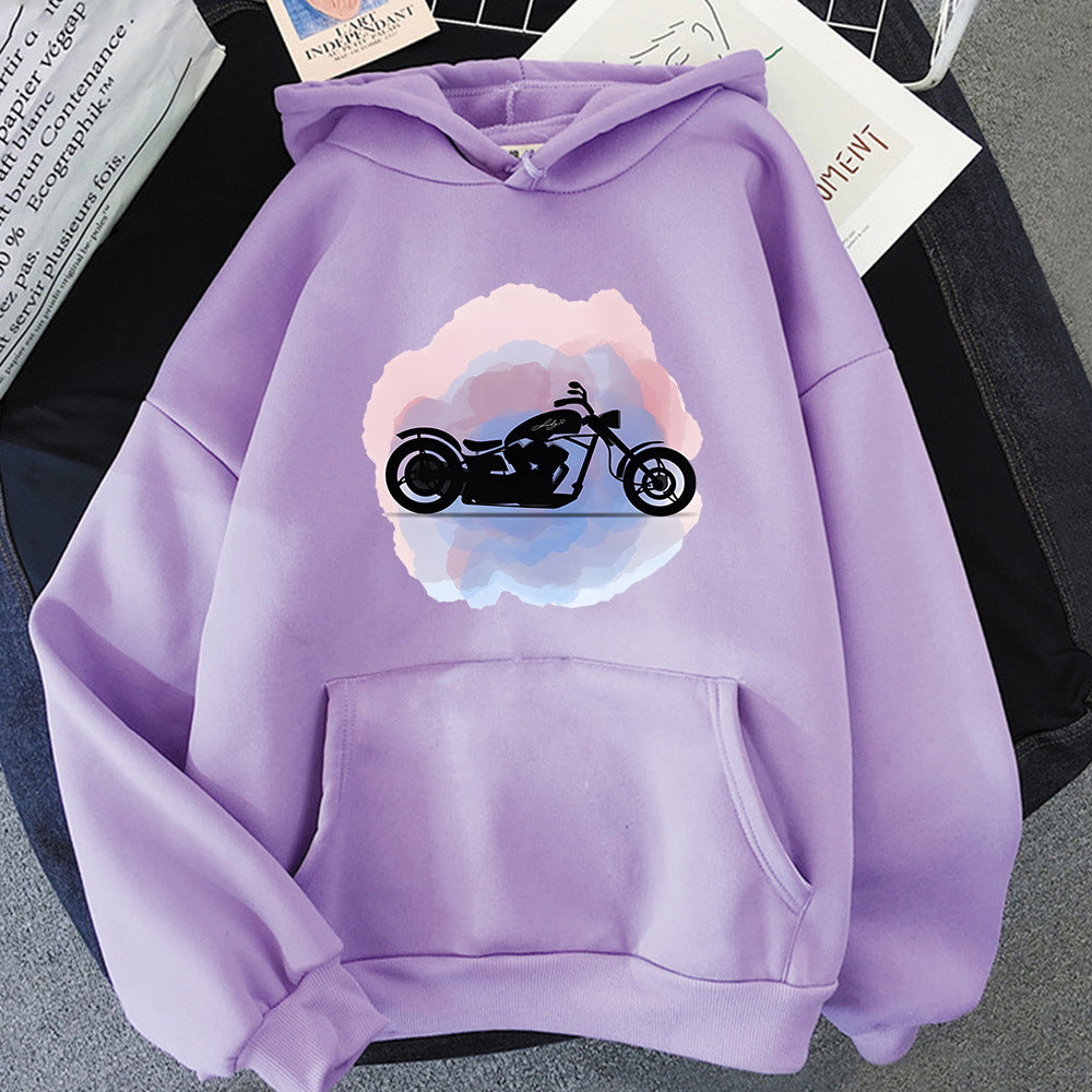 Hoodies Unisex Motocicleta Com Bolso, Moletom Encapuzado, Mo