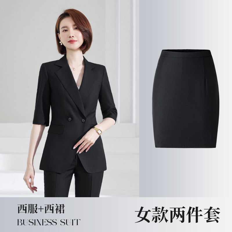 Women's Mid-sleeve suit Korean-style slim-fit professional formal wear business workwear uniform property administrative work clothes
