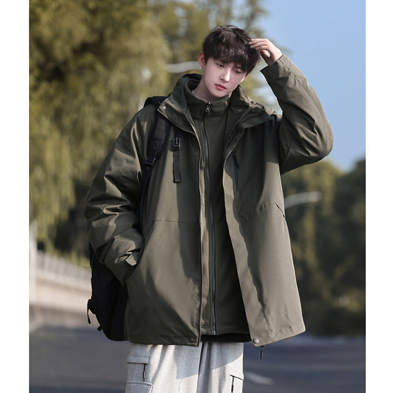 Detachable jacket cotton-padded coat men's and women's same autumn and winter functional three-in-one mountaineering cotton-padded jacket workwear cotton-padded jacket