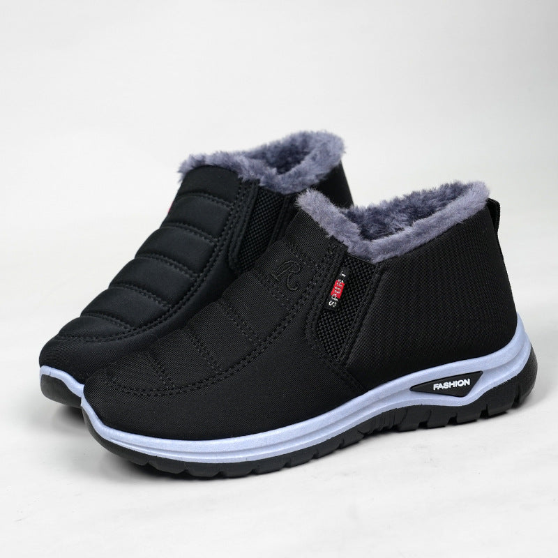 Winter New Cotton Boots Thickened Warm Boots Waterproof Non-slip Snow Boots for Men and Women Middle-aged Old Beijing Cotton Boots