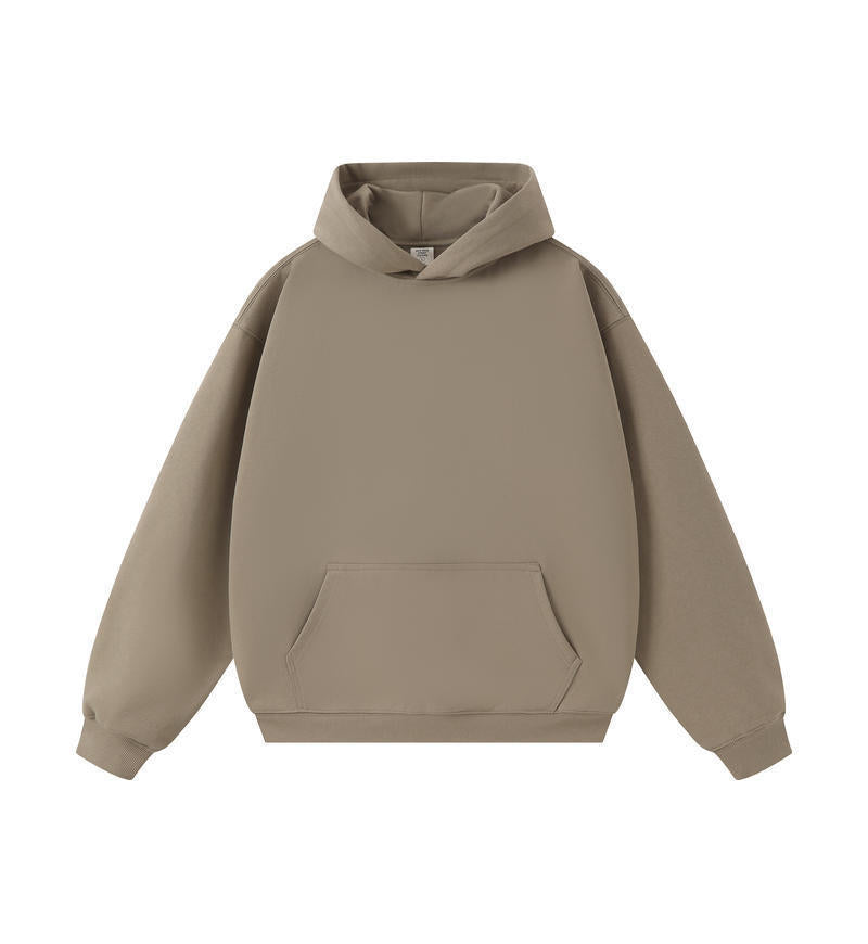 American Trendy Brand 450g Heavy Weight Terry Off-Shoulder Hooded Sweatshirt Men's Spring & Fall Hoodless Rope Loose Hoodie Wholesale