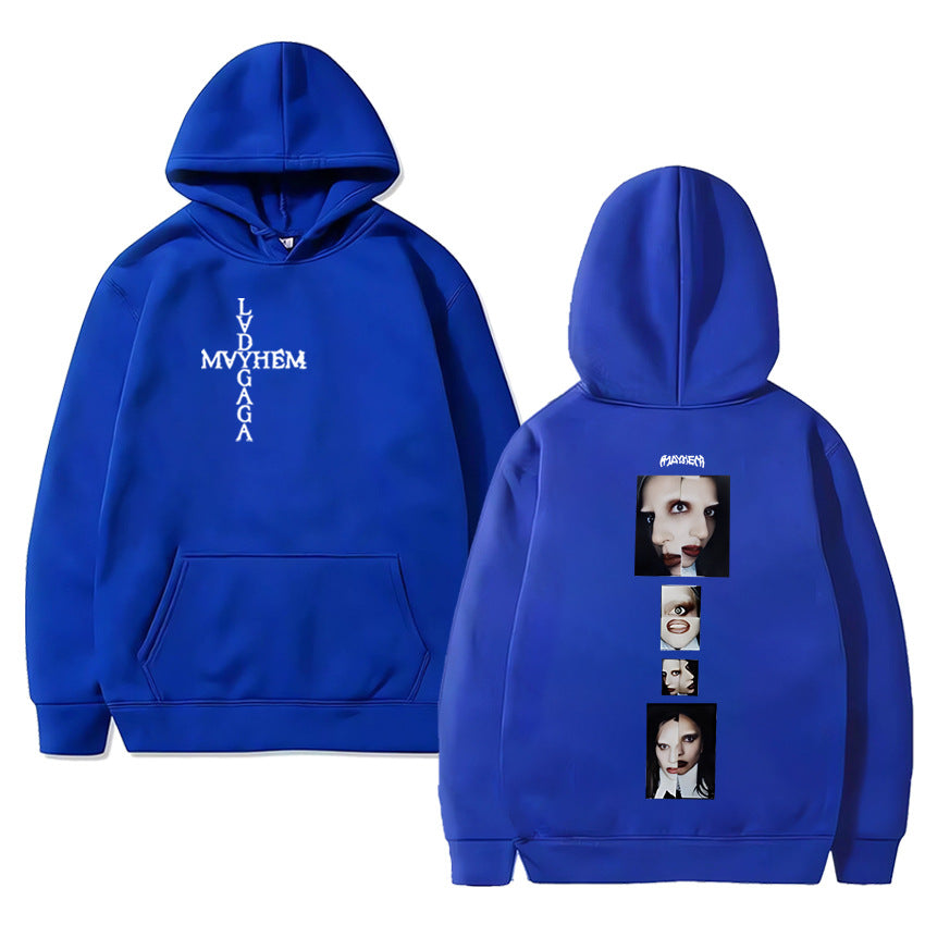 Hot Singer Lady Gaga Double Sided Printing Hoodies Men Women Hot