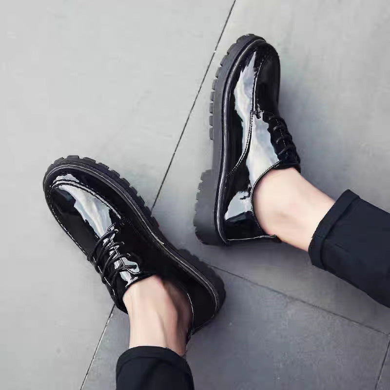 New Business Formal Leather Shoes for Men, Casual Wedding Groom, British Style, Height-Increasing, Summer Breathable, Young Round-Toe Men's Shoes