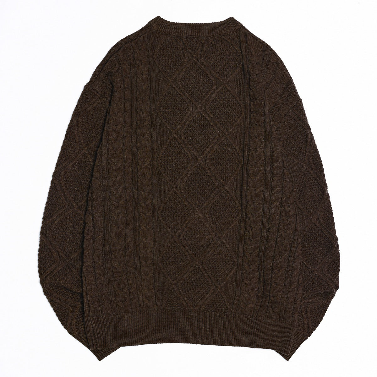 2024 American-style vintage twist knitted sweater men's loose round neck casual fashion brand all-match sweater men's gray and blue