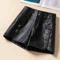 Leather Shorts for Women 2024 New Autumn and Winter High-waisted Slimming Look Black PU Leather Pants for Outer Wear with Boots