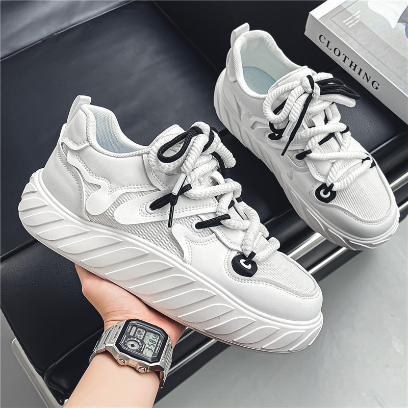 Men's niche fashion sneaker running shoes popcorn casual sneakers men's shoes thick-soled mesh height increasing daddy shoes