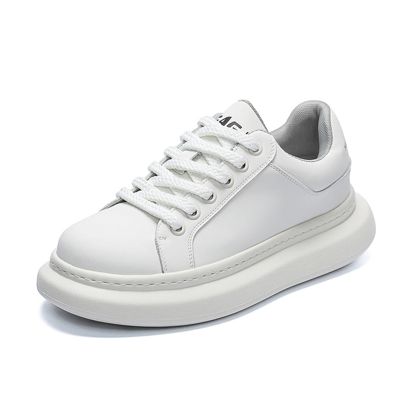 Men's Height-Increasing Casual Shoes Versatile Sports Platform Sneakers Thick-Soled Trendy Men's Shoes Simple White Shoes for Spring and Summer