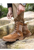 New Land Boots Brown Combat Boots Men's Combat Training Boots Desert Side Zipper Waterproof Outdoor Combat Training Boots