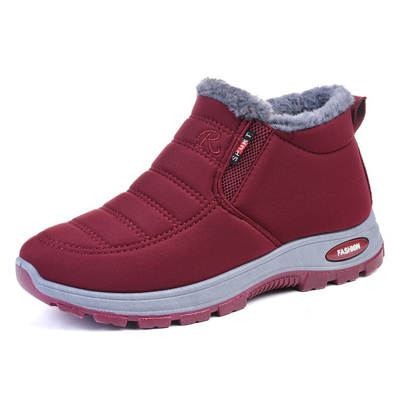 Couple's New Style Cotton Boots TEMU Foreign Trade Men's and Women's Boots Middle-aged and Old People's Cotton Shoes Snow Boots fleece-lined Thickened Warm Shoes