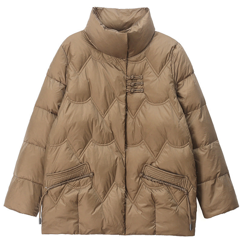 Down cotton-padded jacket women's winter 2024 new middle-aged mother plus size coat thickened warm cotton-padded jacket
