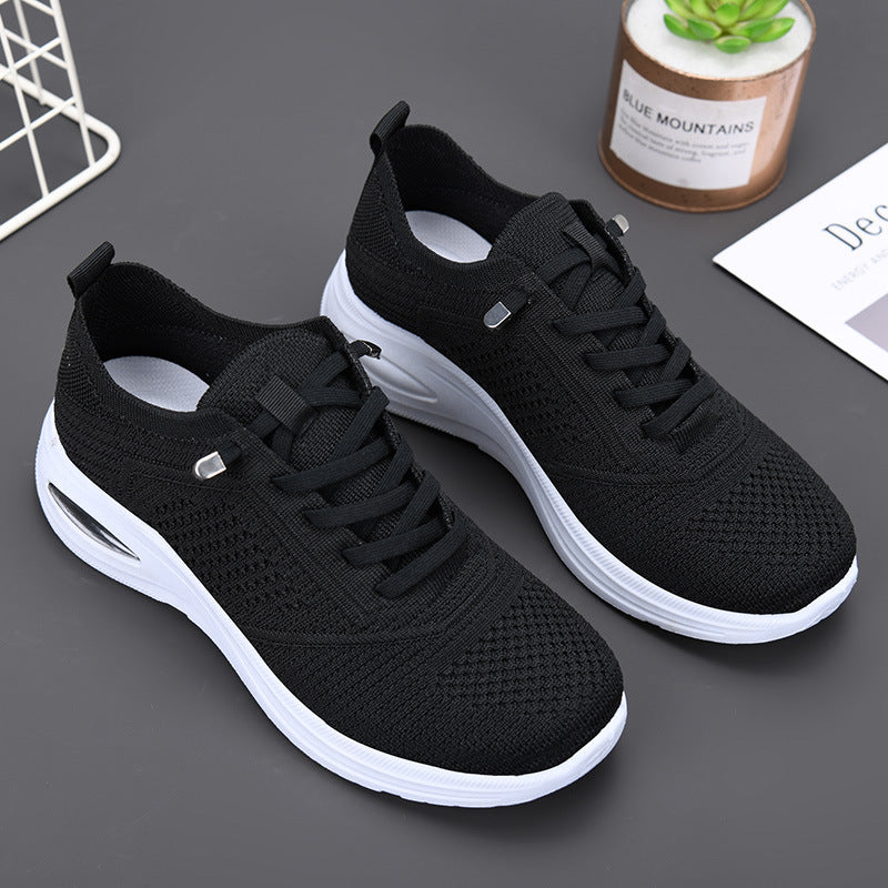 Shoes for Women 2025 New Foreign Trade Women's Shoes Casual Lace-Up Sock Mesh Shoes Soft-Soled Sports Shoes for Women